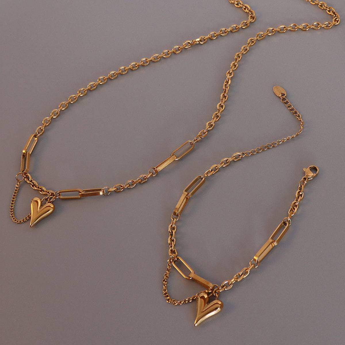 Titanium Steel Heart Pendant Necklace - Siennasass