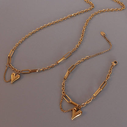 Titanium Steel Heart Pendant Necklace - Siennasass