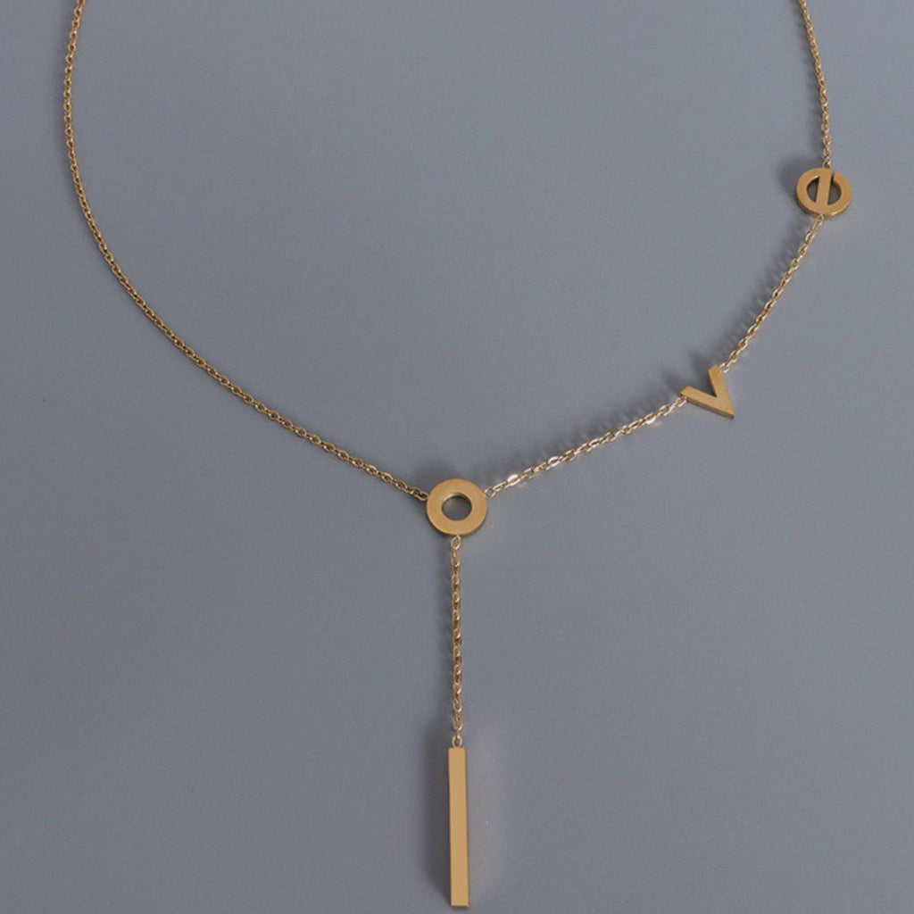 Titanium Steel Letter Necklace - Siennasass