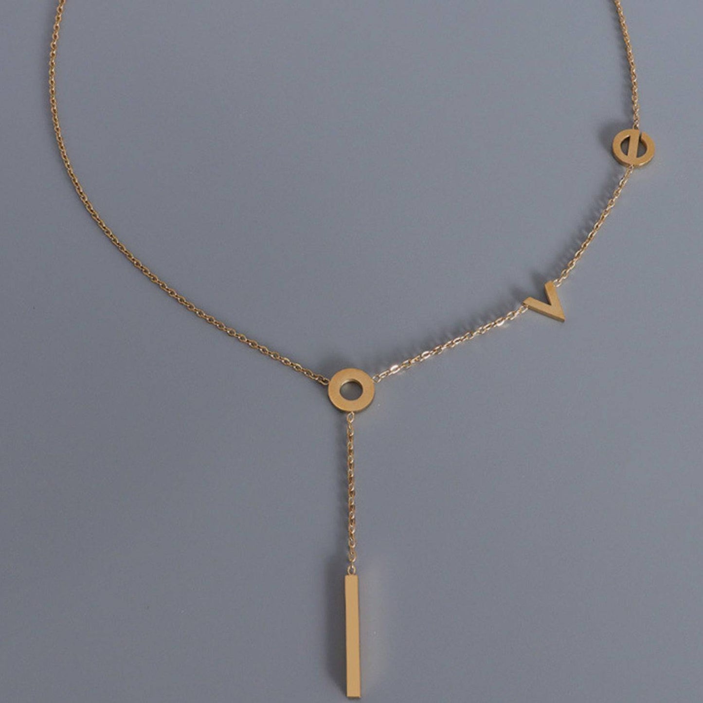 Titanium Steel Letter Necklace - Siennasass