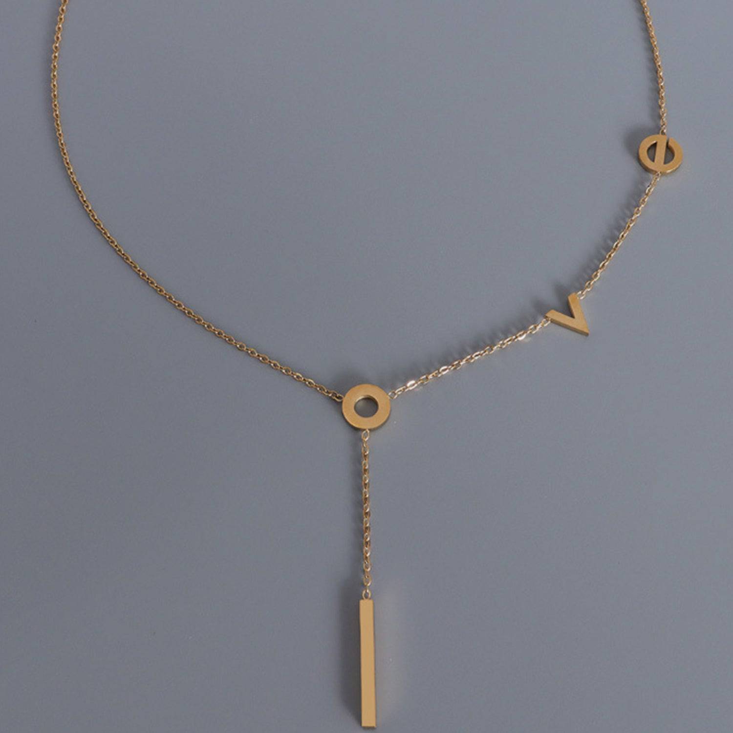 Titanium Steel Letter Necklace - Siennasass