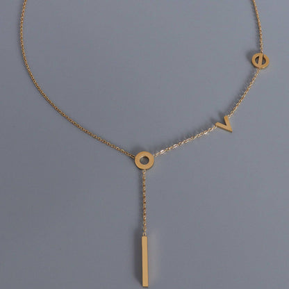Titanium Steel Letter Necklace - Siennasass
