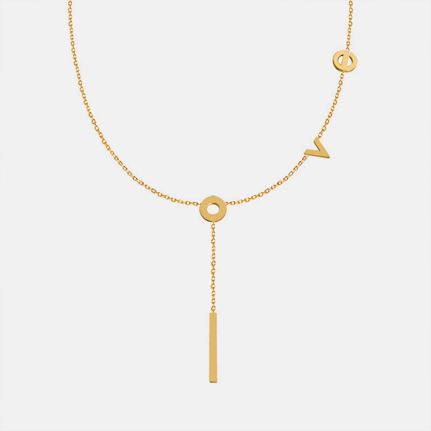 Titanium Steel Letter Necklace - Siennasass