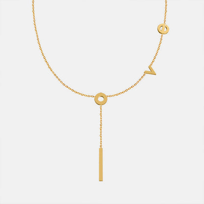 Titanium Steel Letter Necklace - Siennasass