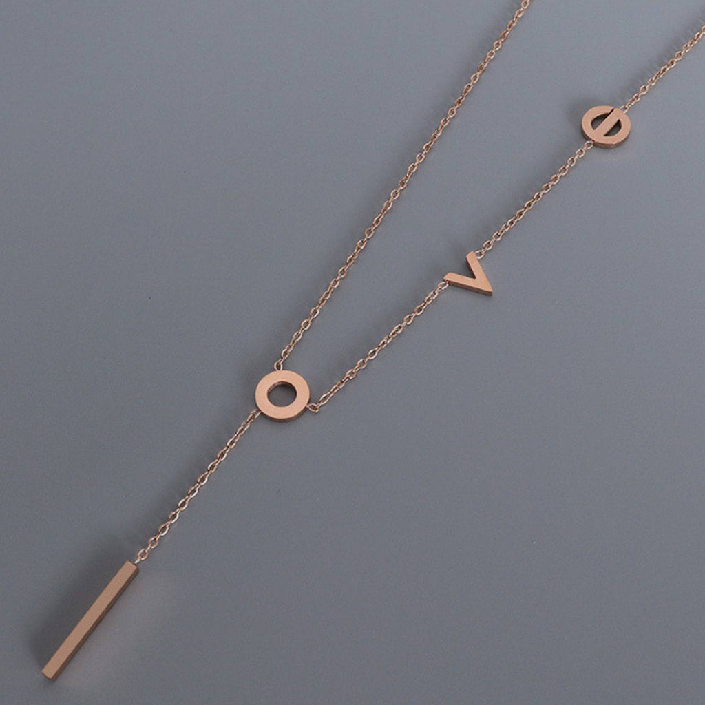 Titanium Steel Letter Necklace - Siennasass