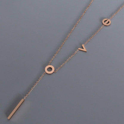 Titanium Steel Letter Necklace - Siennasass