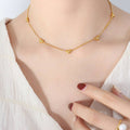 Titanium Steel Zircon Heart Necklace - Siennasass