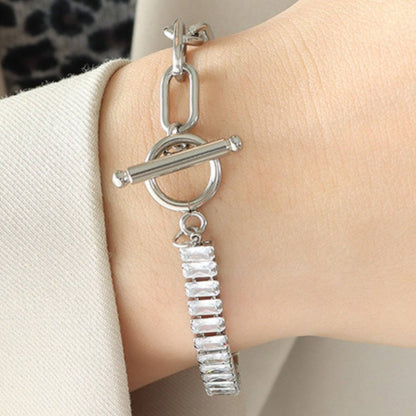 Zircon Titanium Steel Closure Bracelet - Siennasass
