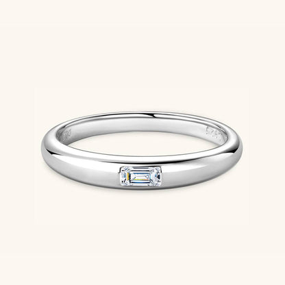 925 Sterling Silver Inlaid Moissanite Ring - Siennasass