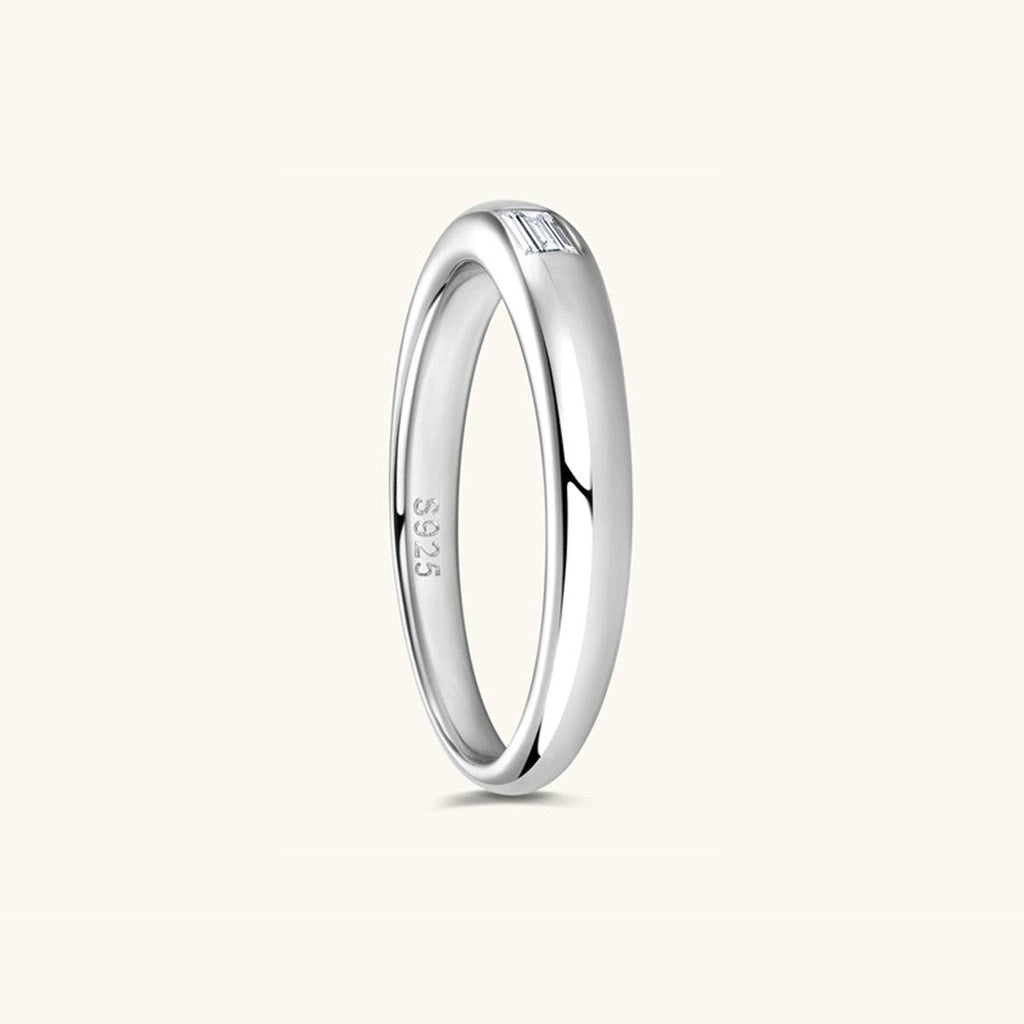 925 Sterling Silver Inlaid Moissanite Ring - Siennasass