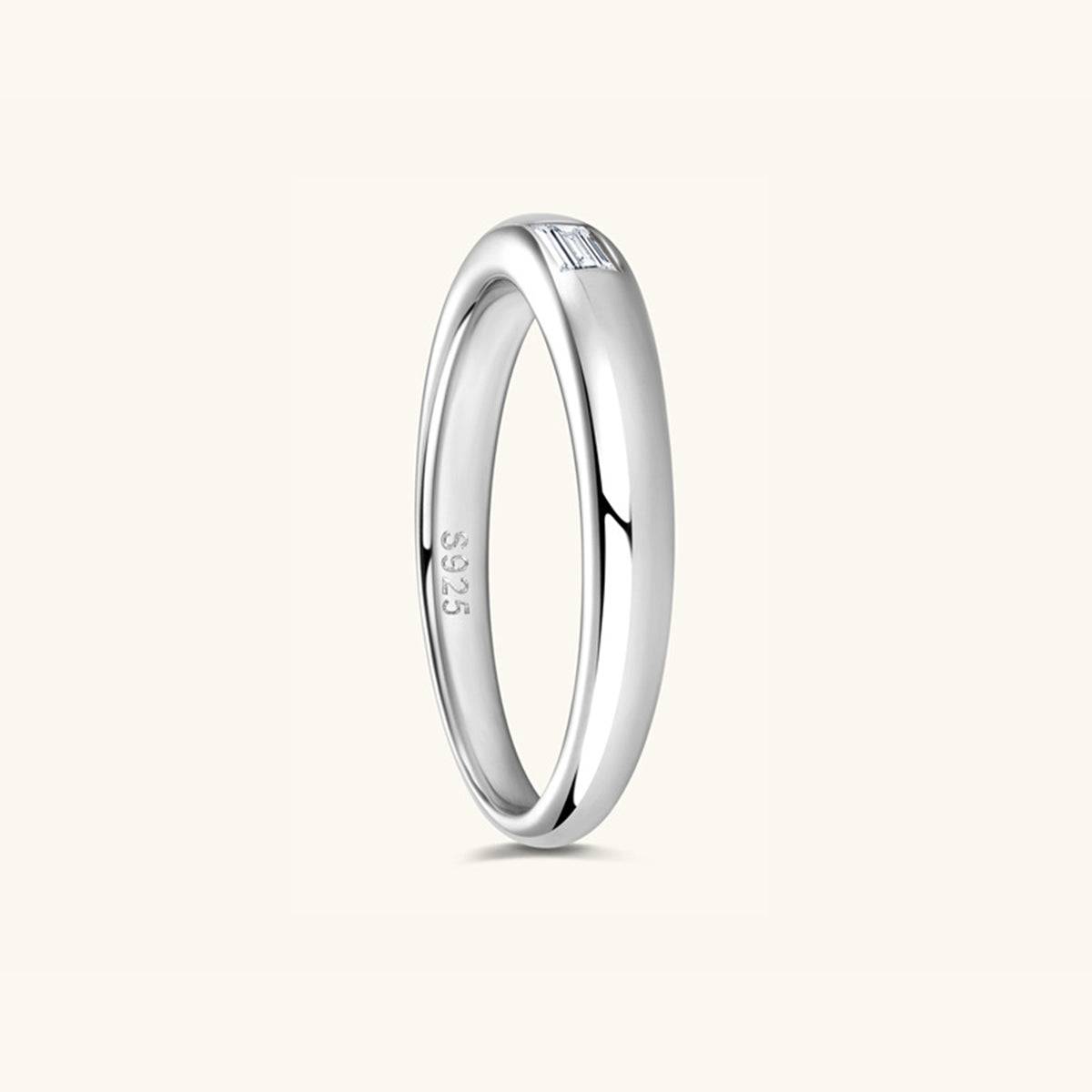 925 Sterling Silver Inlaid Moissanite Ring - Siennasass