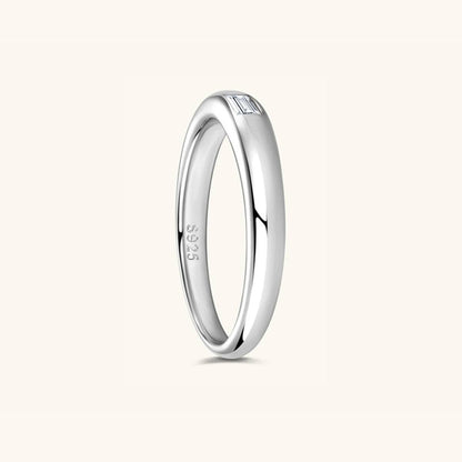 925 Sterling Silver Inlaid Moissanite Ring - Siennasass