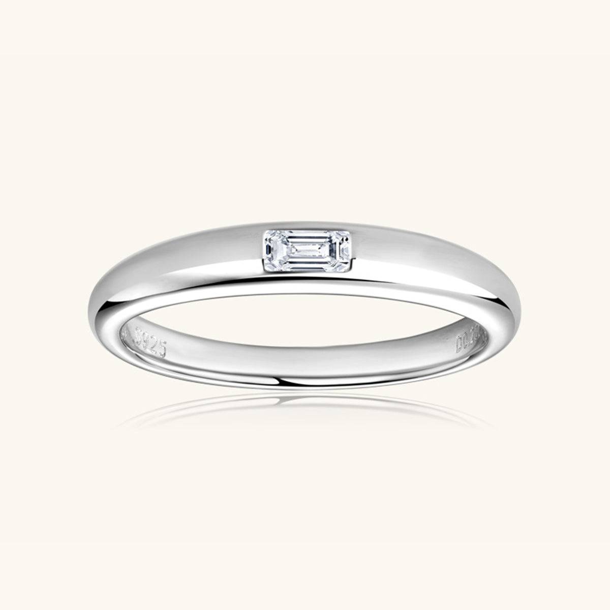925 Sterling Silver Inlaid Moissanite Ring - Siennasass
