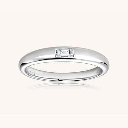 925 Sterling Silver Inlaid Moissanite Ring - Siennasass