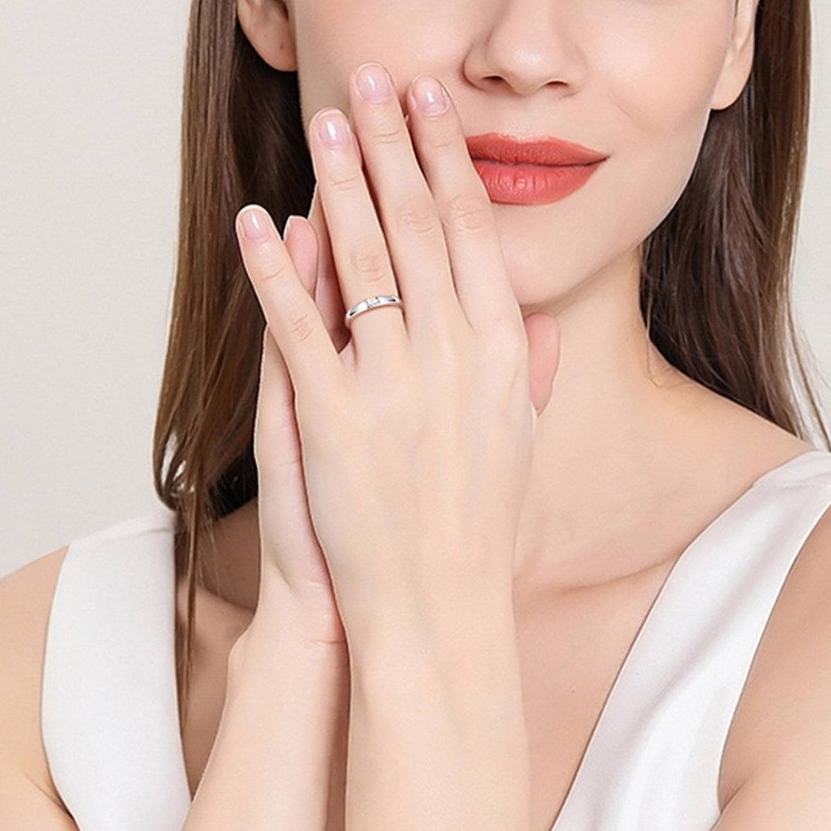 925 Sterling Silver Inlaid Moissanite Ring - Siennasass