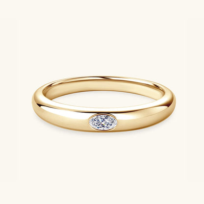 925 Sterling Silver Inlaid Moissanite Ring - Siennasass