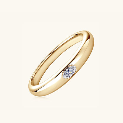 925 Sterling Silver Inlaid Moissanite Ring - Siennasass