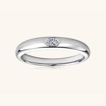 925 Sterling Silver Inlaid Moissanite Ring - Siennasass