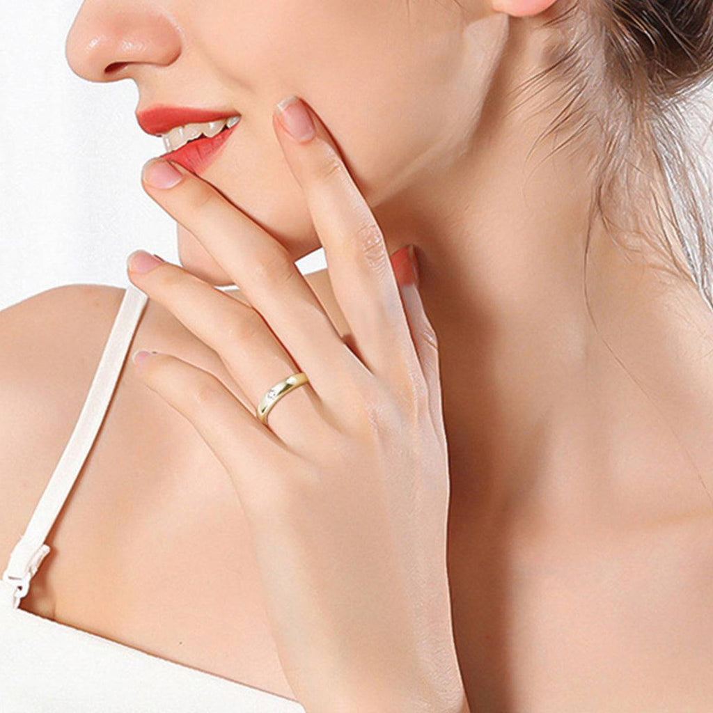 925 Sterling Silver Inlaid Moissanite Ring - Siennasass