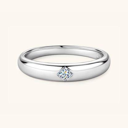 925 Sterling Silver Inlaid Moissanite Ring - Siennasass