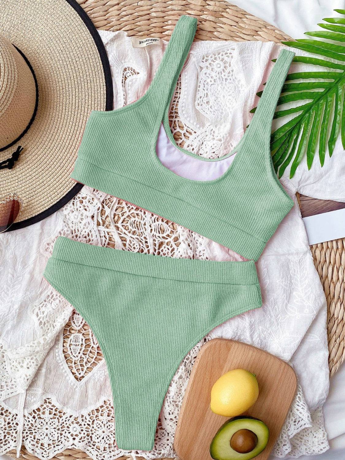 Scoop Neck Wide Strap Two-Piece Swim Set - Siennasass