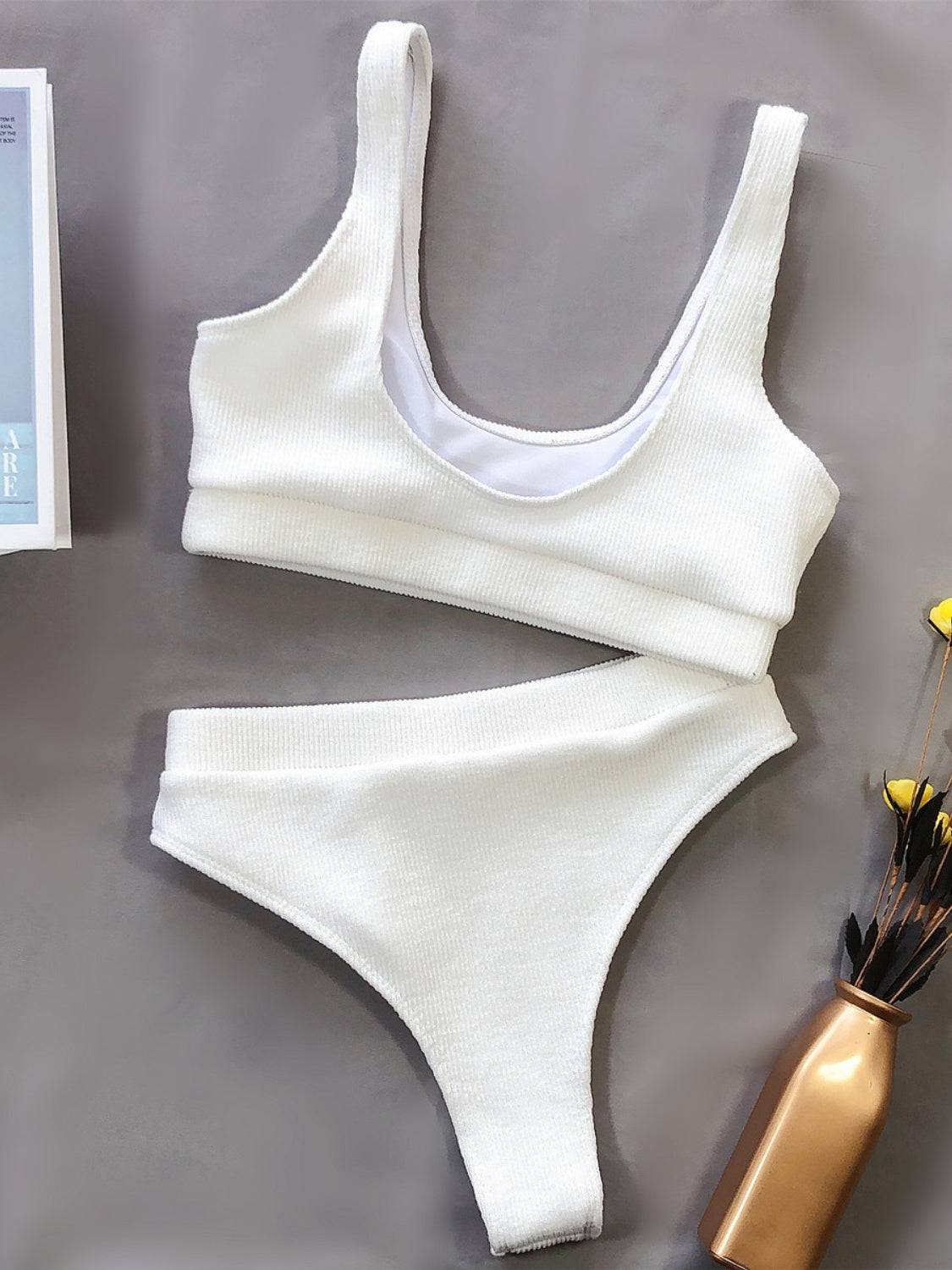 Scoop Neck Wide Strap Two-Piece Swim Set - Siennasass