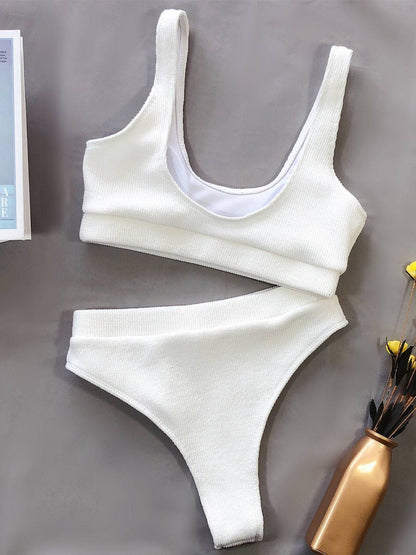 Scoop Neck Wide Strap Two-Piece Swim Set - Siennasass