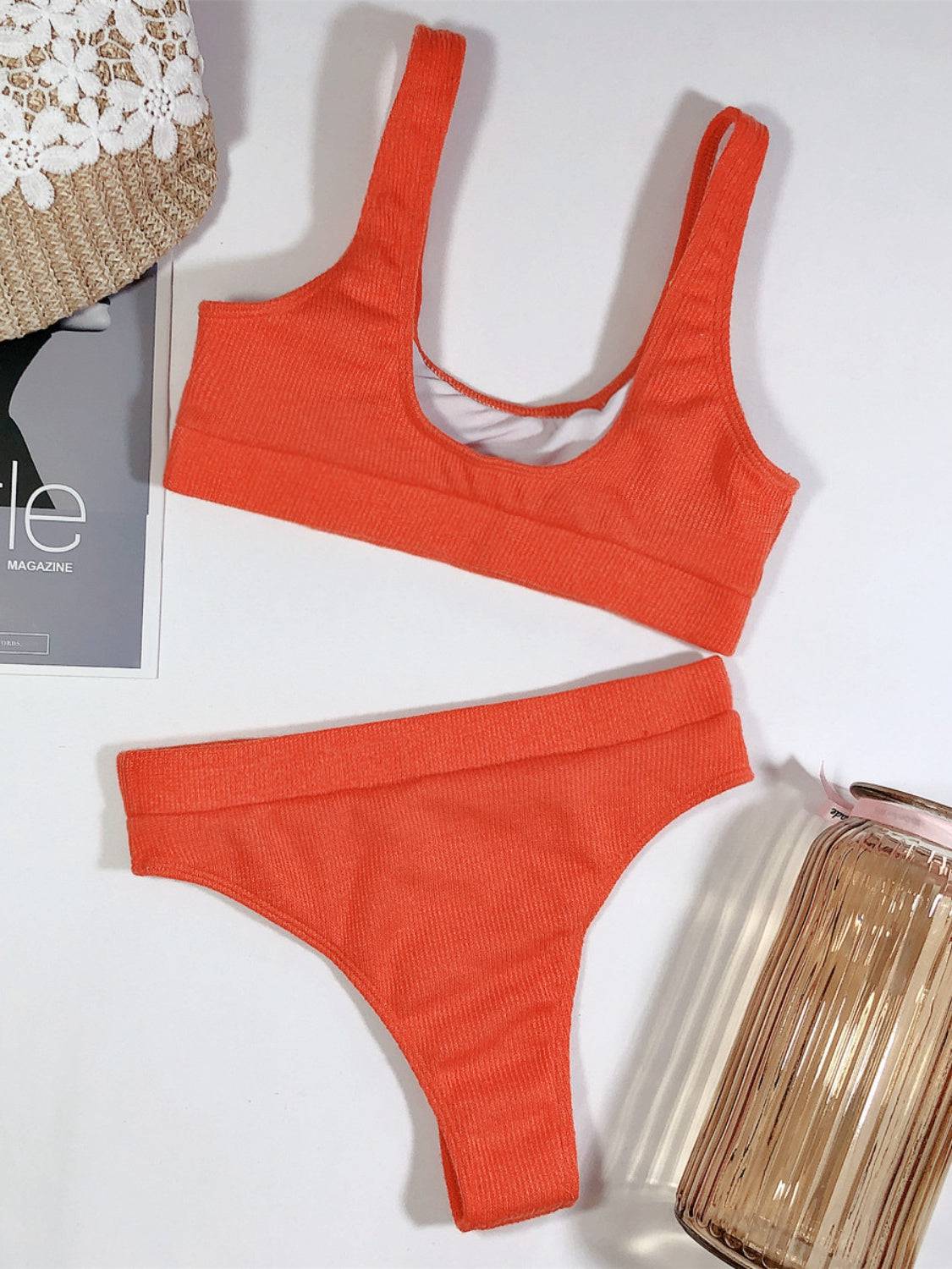 Scoop Neck Wide Strap Two-Piece Swim Set - Siennasass