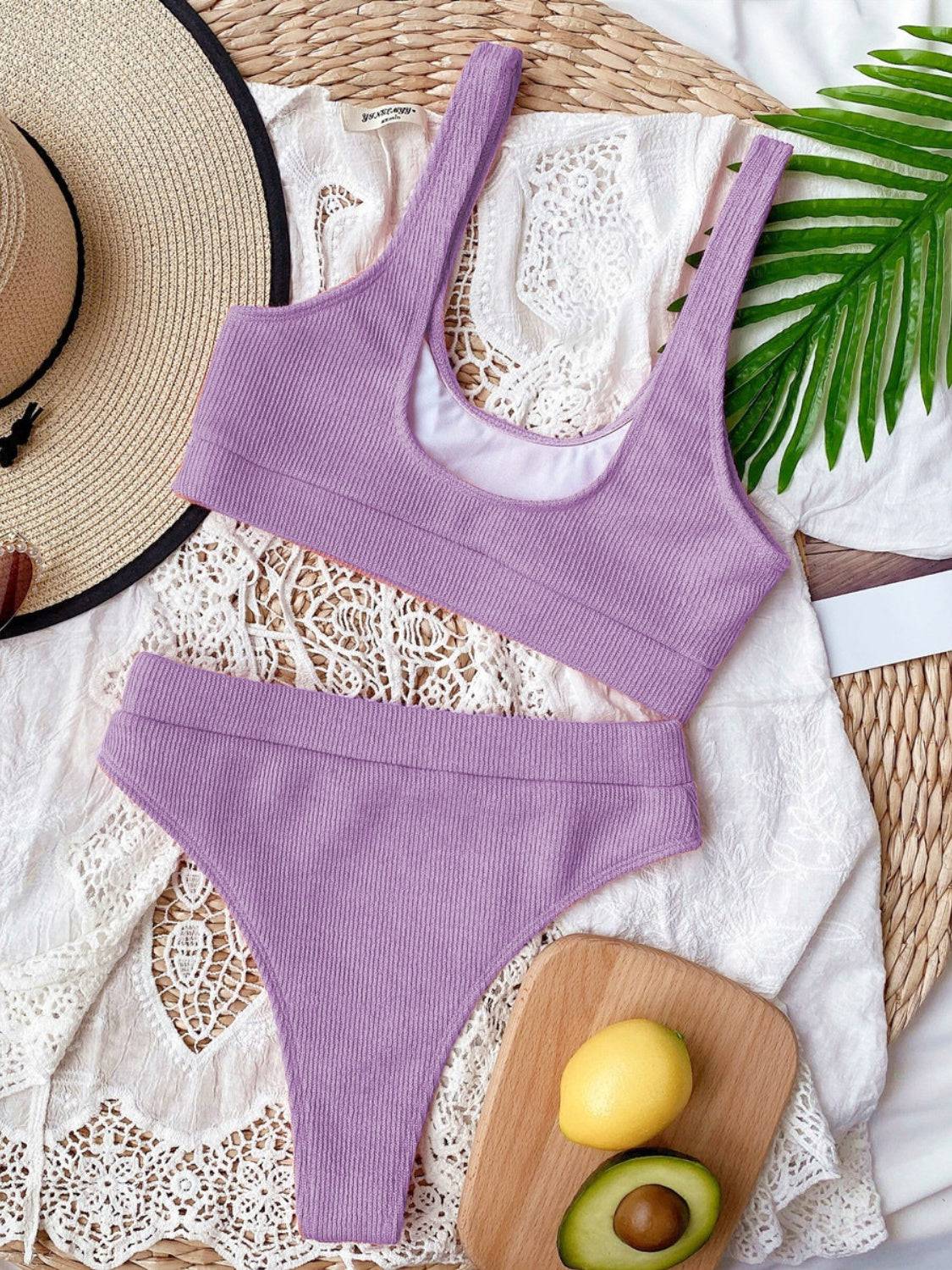 Scoop Neck Wide Strap Two-Piece Swim Set - Siennasass