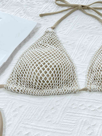 Halter Neck Tie Back Bikini Set - Siennasass