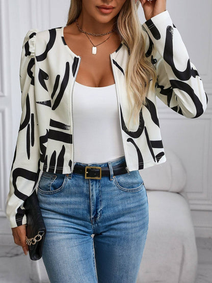 Langärmlige Jacke mit Reißverschluss