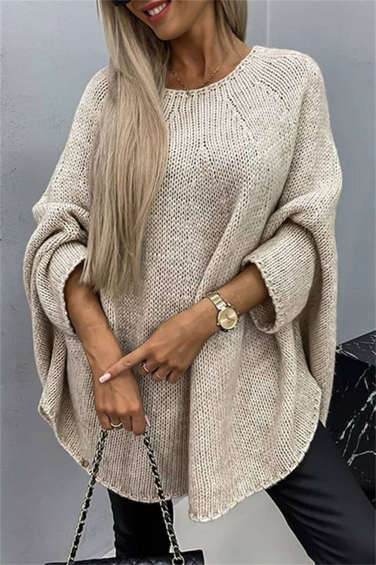 Pullover mit Rundhalsausschnitt und Fledermausärmeln