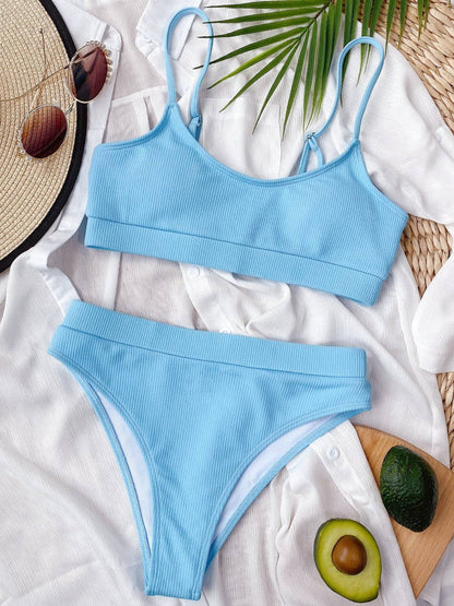 Scoop Neck Spaghetti Strap Two-Piece Swim Set - Siennasass