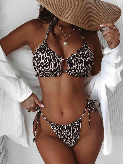 Frill Trill Halter Neck Bikini Set - Siennasass
