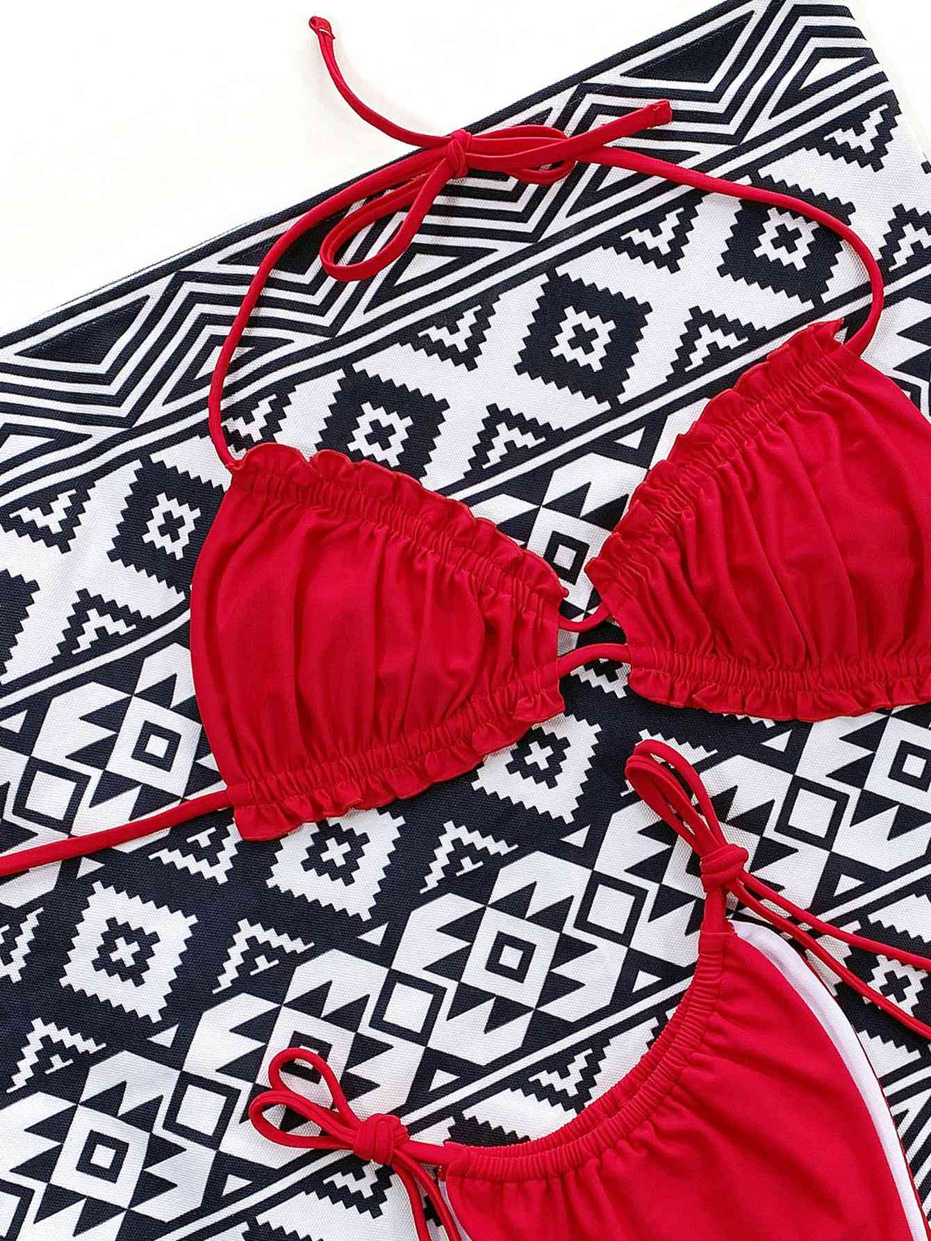 Frill Trill Halter Neck Bikini Set - Siennasass