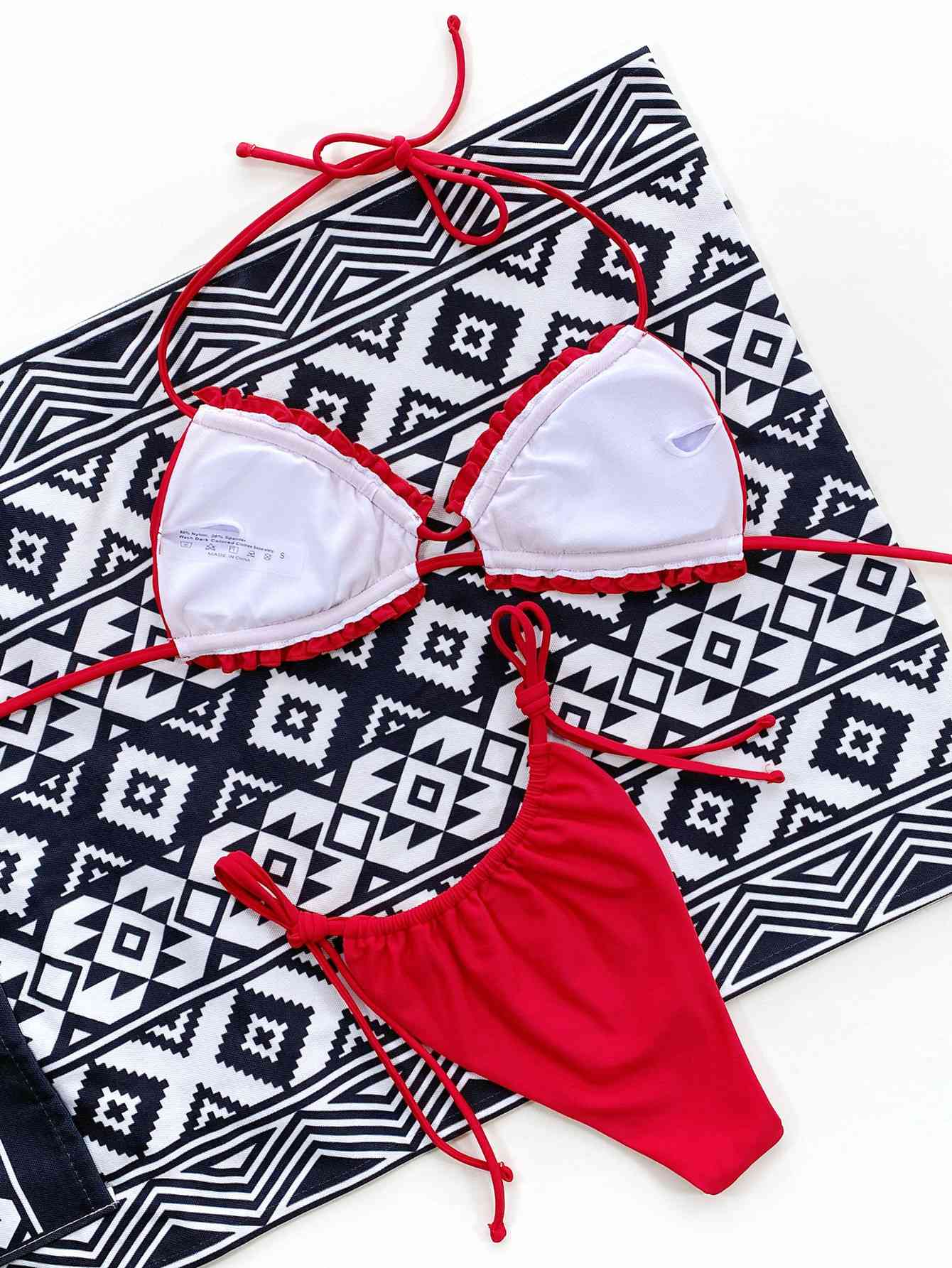 Frill Trill Halter Neck Bikini Set - Siennasass