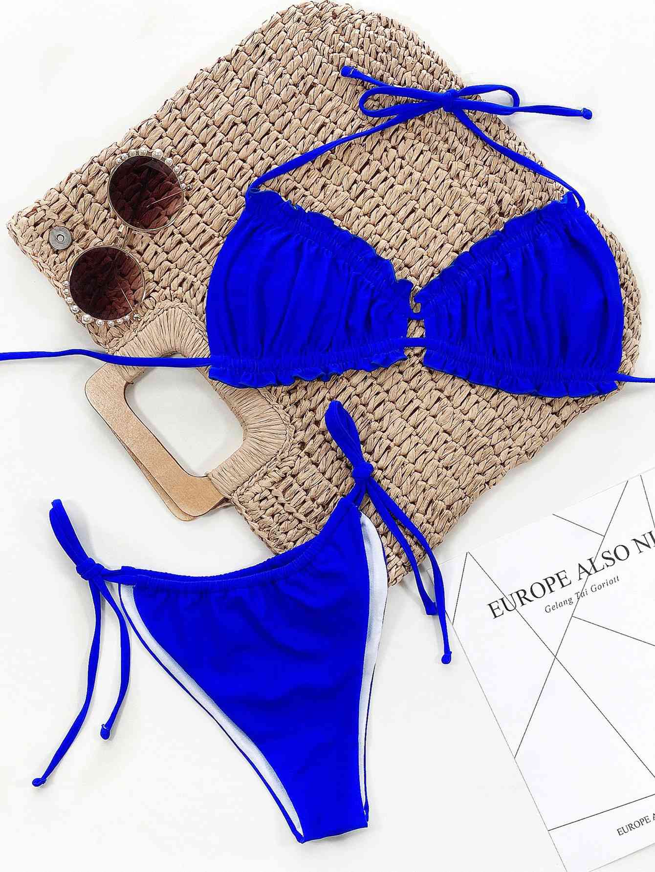 Frill Trill Halter Neck Bikini Set - Siennasass