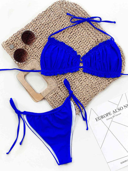 Frill Trill Halter Neck Bikini Set - Siennasass