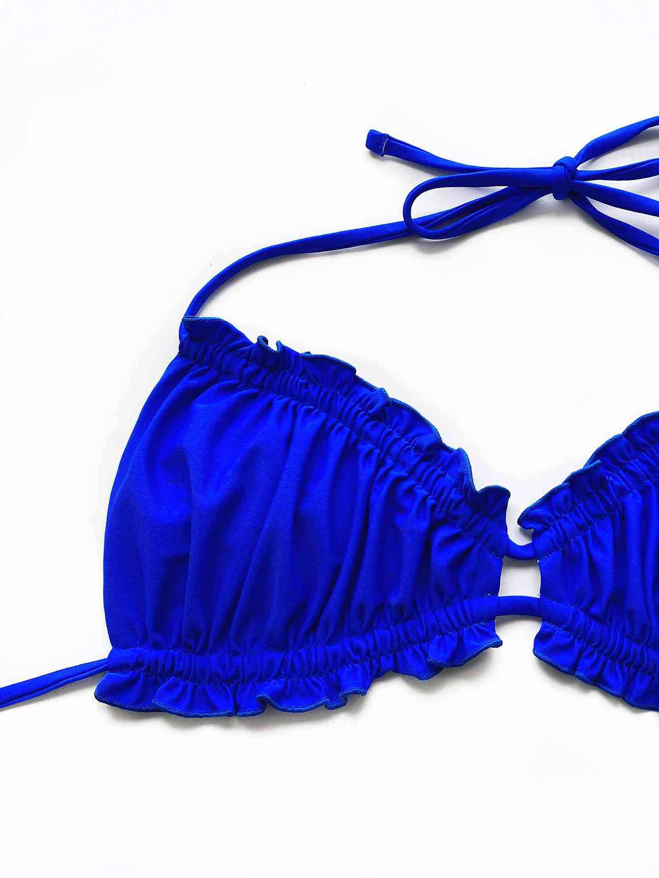 Frill Trill Halter Neck Bikini Set - Siennasass