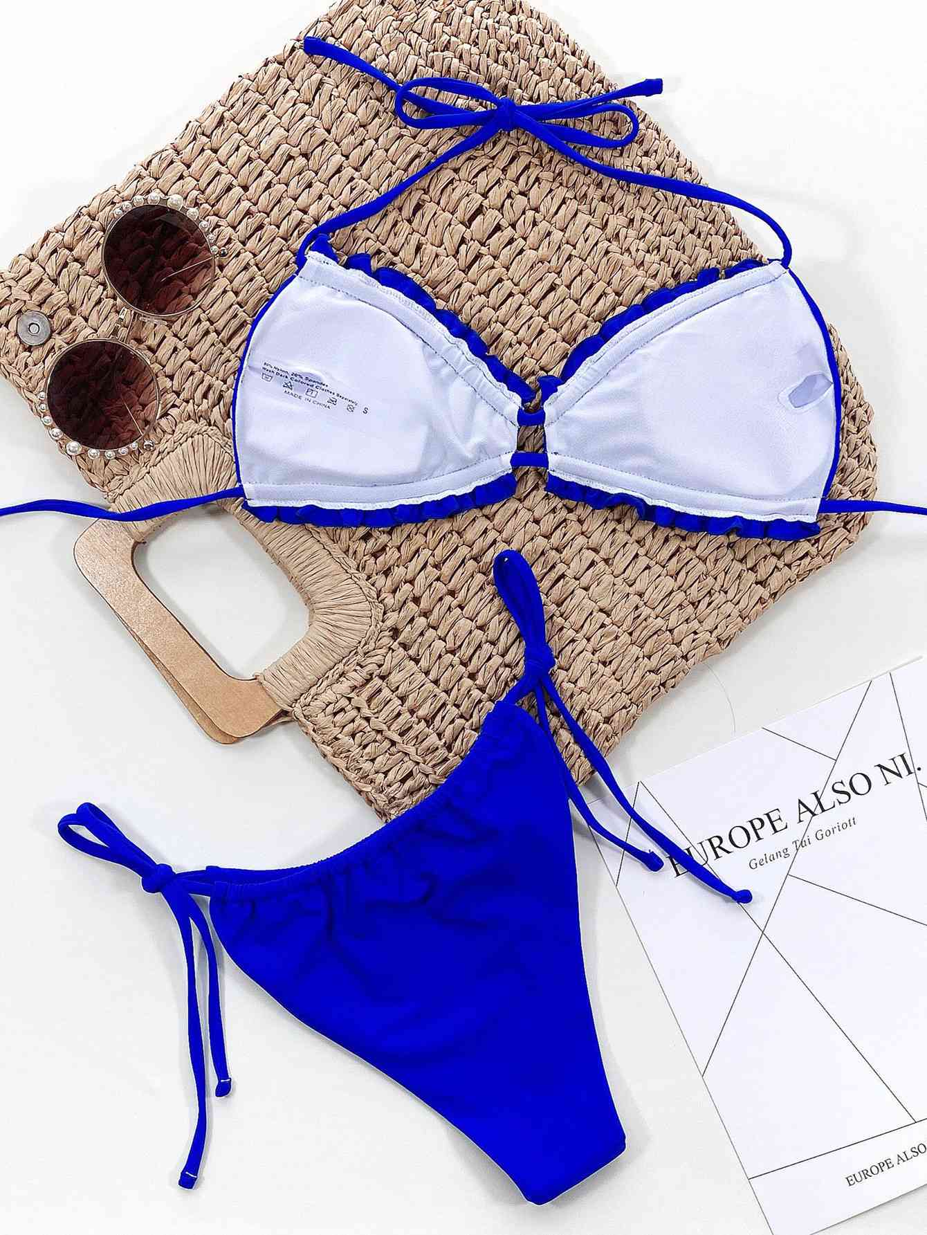 Frill Trill Halter Neck Bikini Set - Siennasass