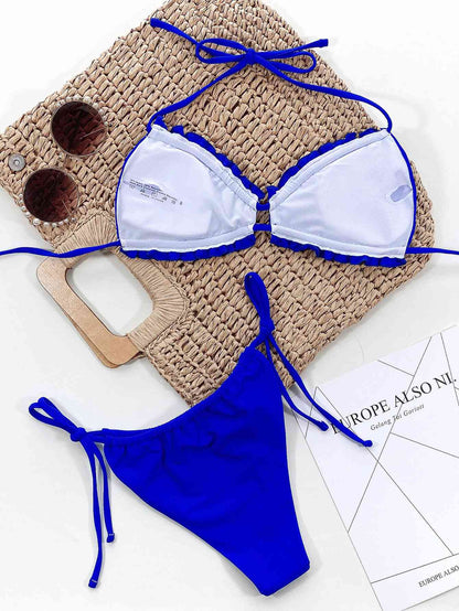 Frill Trill Halter Neck Bikini Set - Siennasass