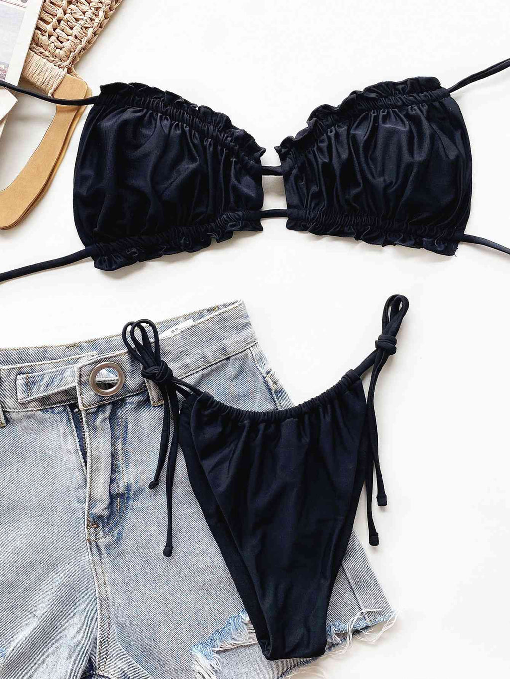 Frill Trill Halter Neck Bikini Set - Siennasass