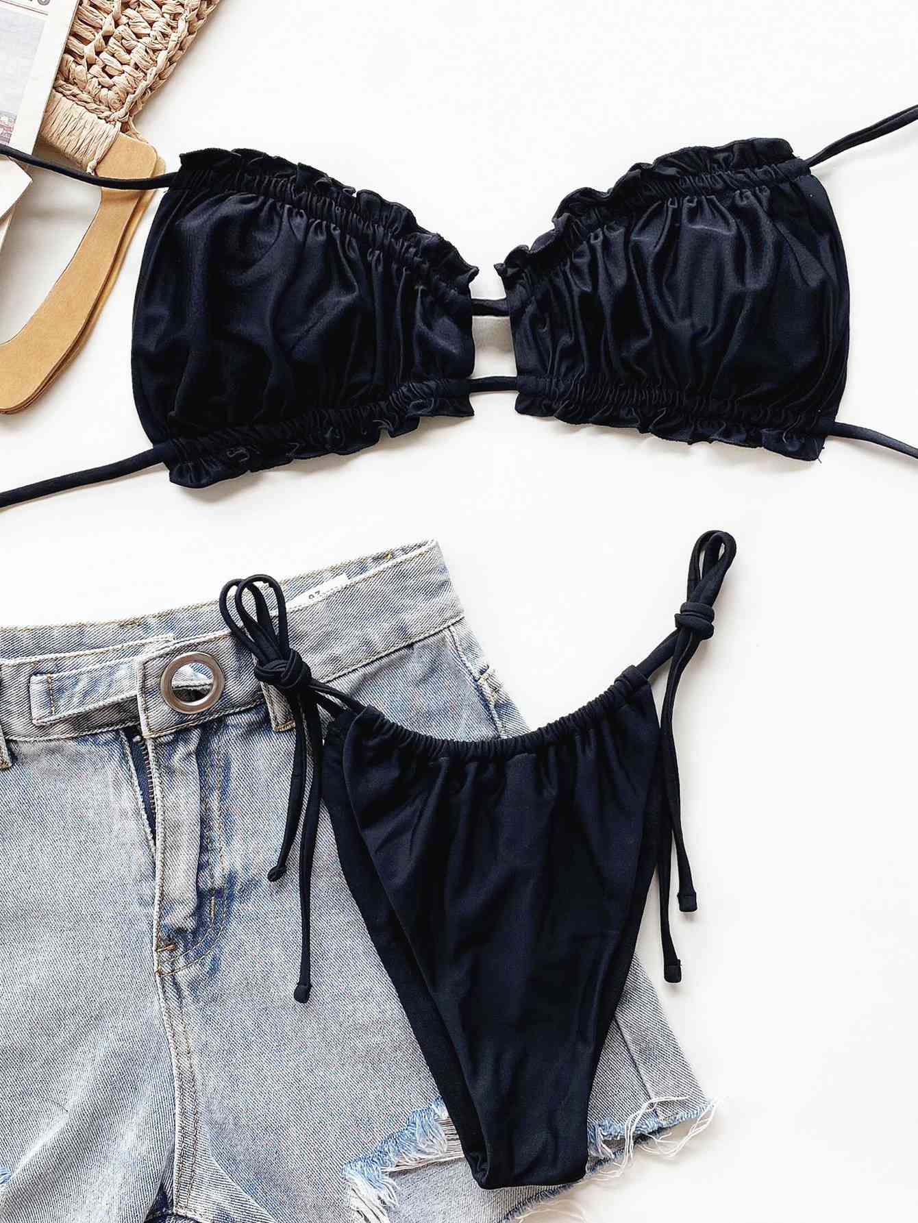 Frill Trill Halter Neck Bikini Set - Siennasass