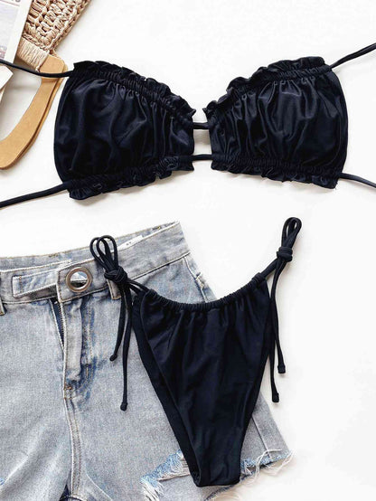 Frill Trill Halter Neck Bikini Set - Siennasass