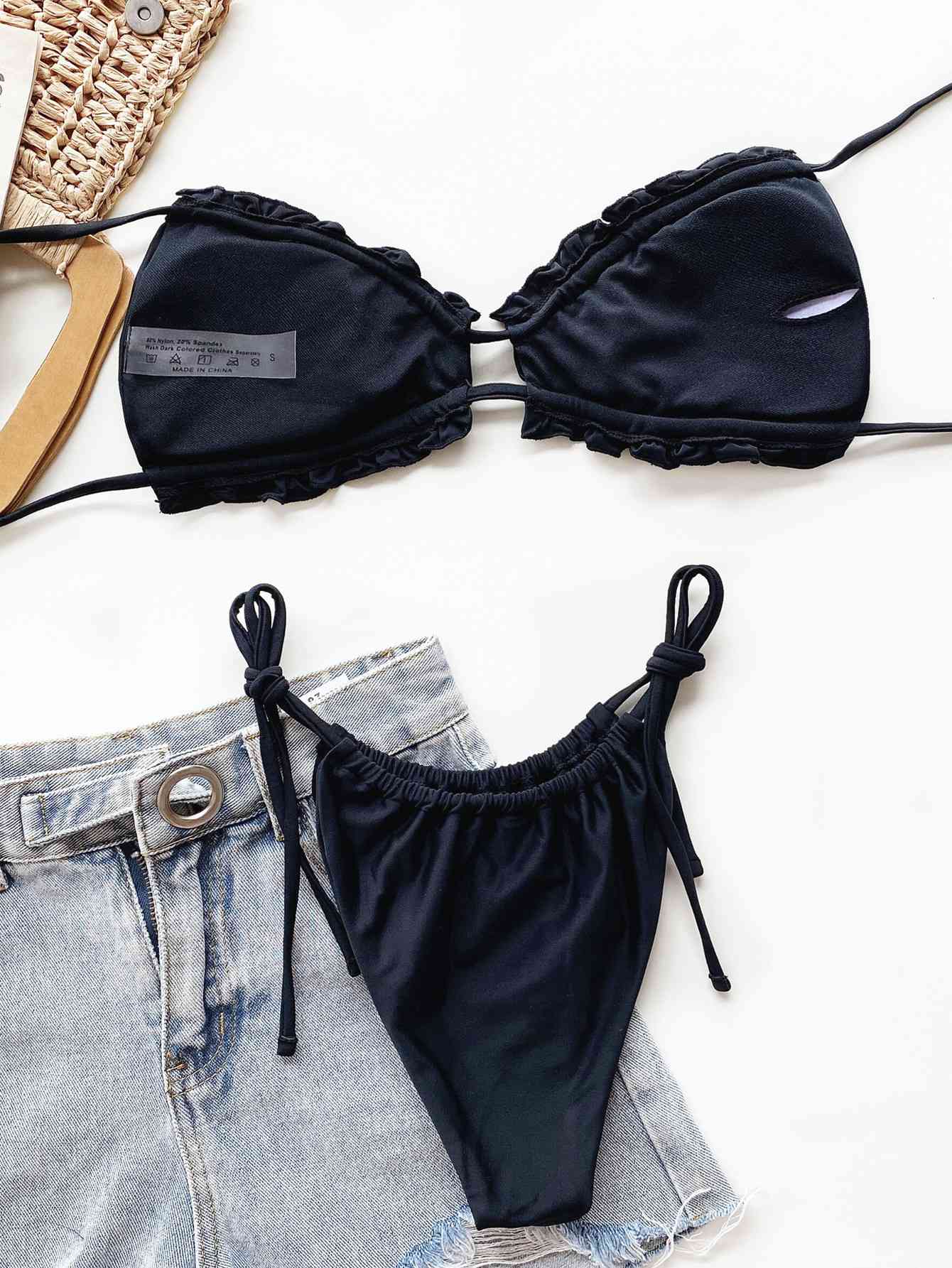 Frill Trill Halter Neck Bikini Set - Siennasass