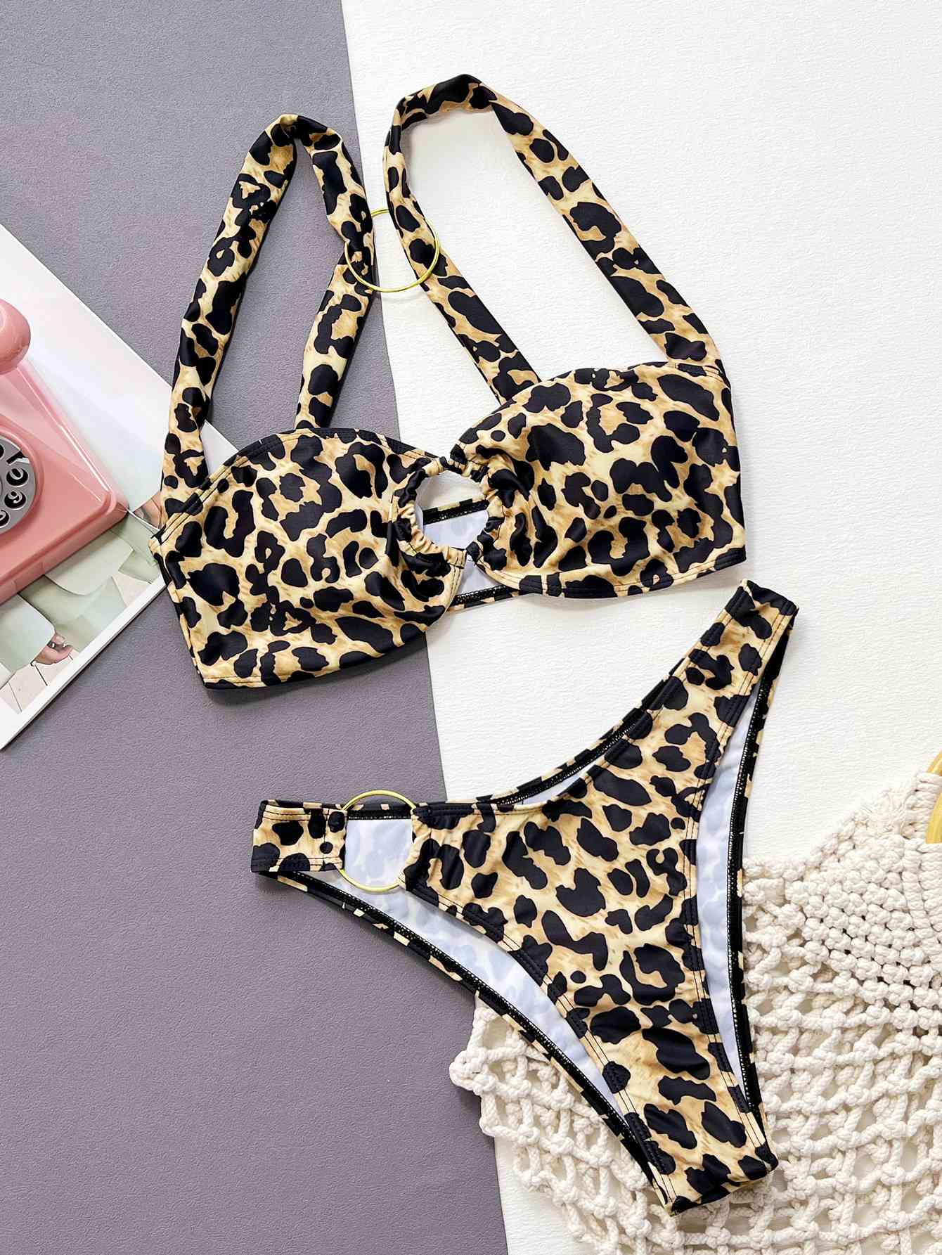 Leopard Ring Detail Bikini Set - Siennasass