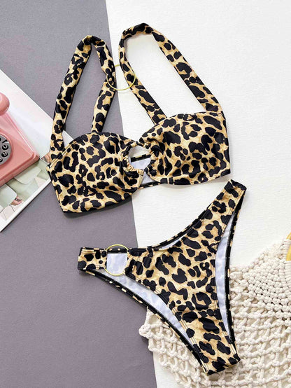 Leopard Ring Detail Bikini Set - Siennasass