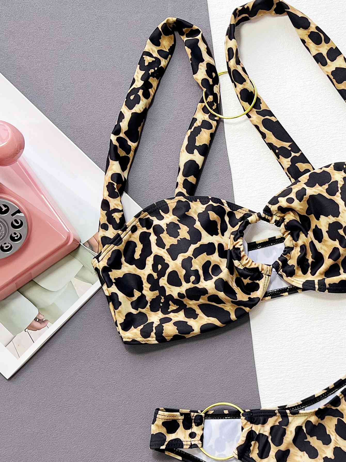 Leopard Ring Detail Bikini Set - Siennasass