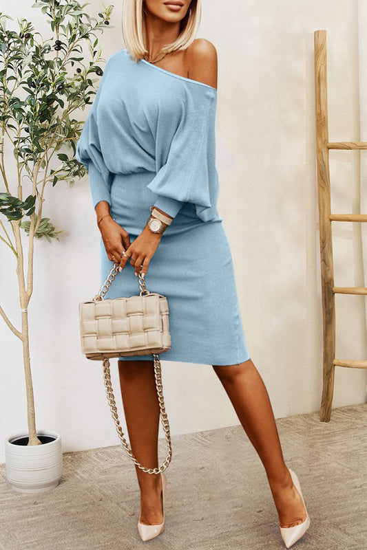 Kleid mit gerüschten Laternenärmeln