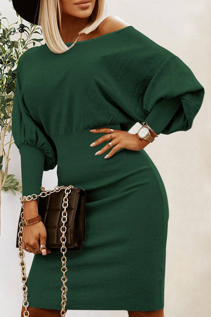Kleid mit gerüschten Laternenärmeln